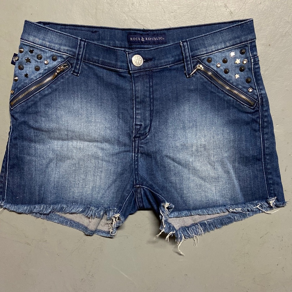 Rock & Republic Pixie Studded Denim Shorts Cut Offs  10